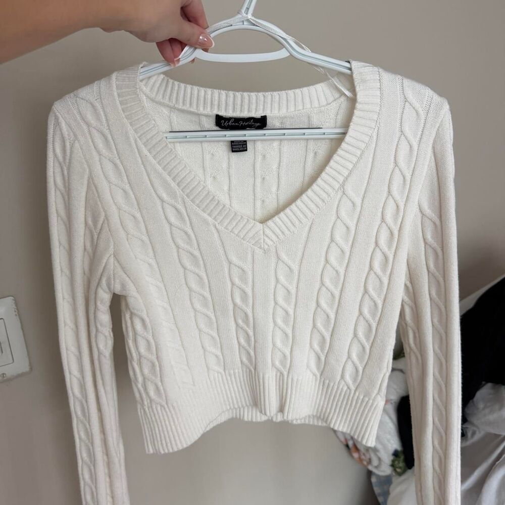 Urban Heritage white cable knit sweater
